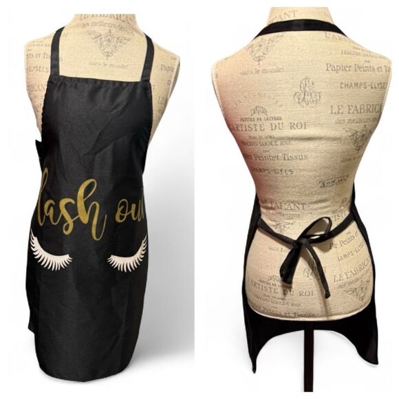 Other - NWOT Lash Artist Apron Lash Tech Black Gold White